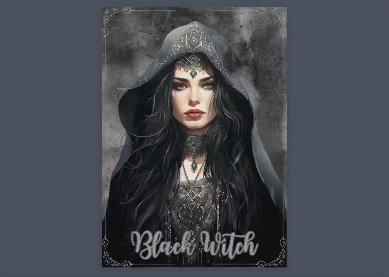 Black Witch. Beautiful pages for your Grimoire or Book Of Shadows. Printable