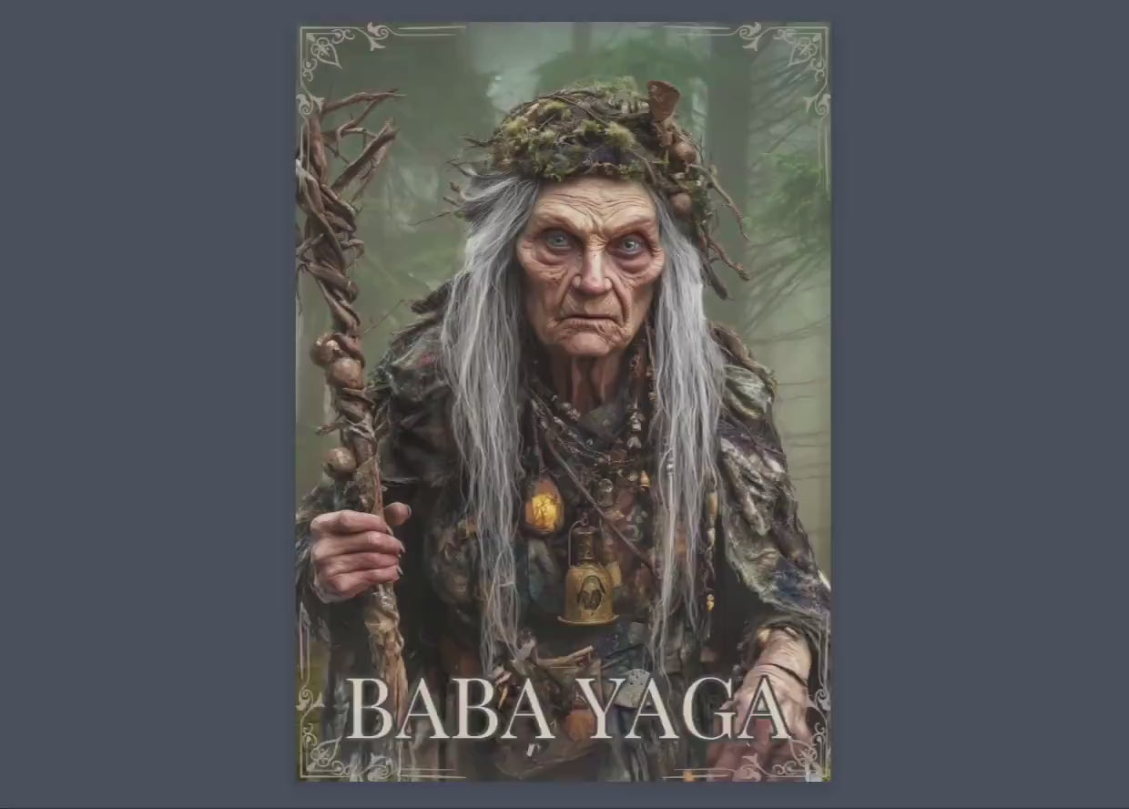Baba Yaga. The Enigmatic Witch of Slavic Folklore. Beautiful pages for your Grimoire or Book Of Shadows. Printable.