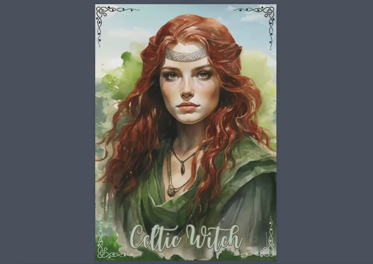 Celtic Witch. Beautiful pages for your Grimoire or Book Of Shadows. Printable