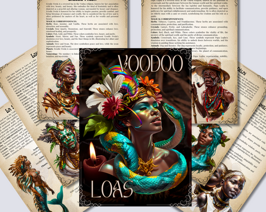 LOAS VUDÚ. Lo esencial. Hermosas páginas para tu Grimorio o Libro de las Sombras. Imprimible.