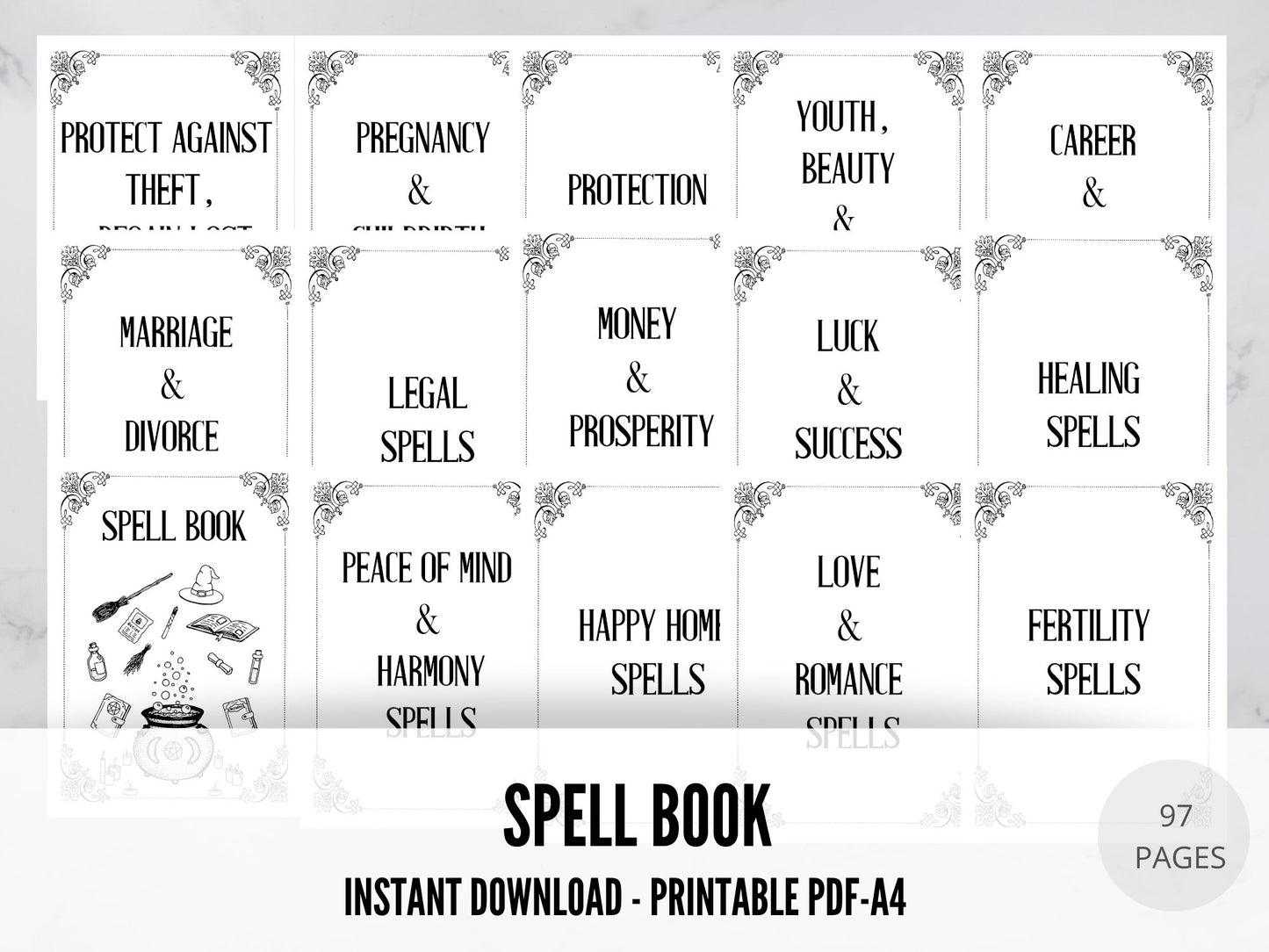 SPELL BOOK, easy spells, spell book for baby witch, Book Os Shadows, Grimoire