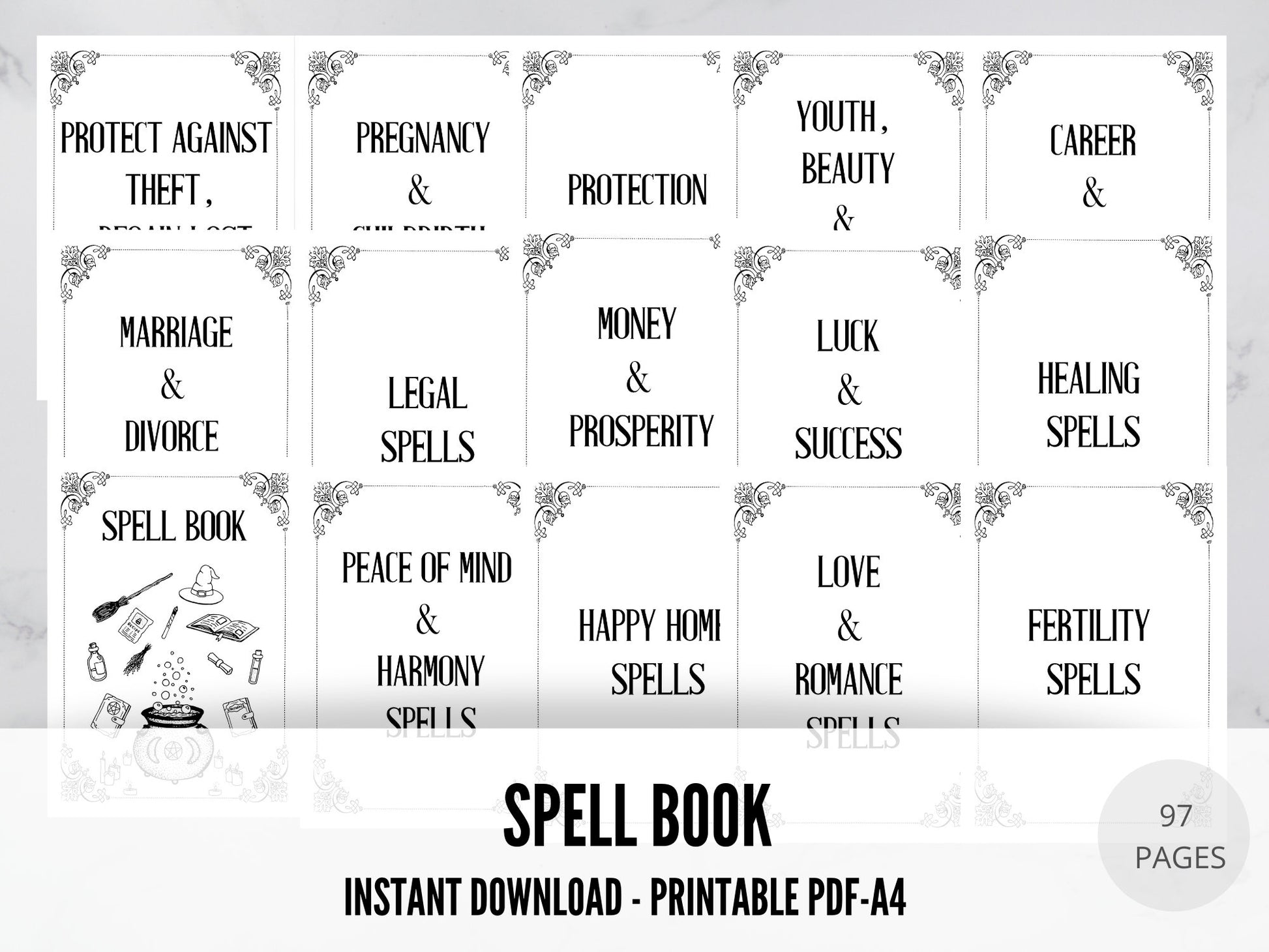 SPELL BOOK, easy spells, spell book for baby witch, Book Os Shadows, Grimoire