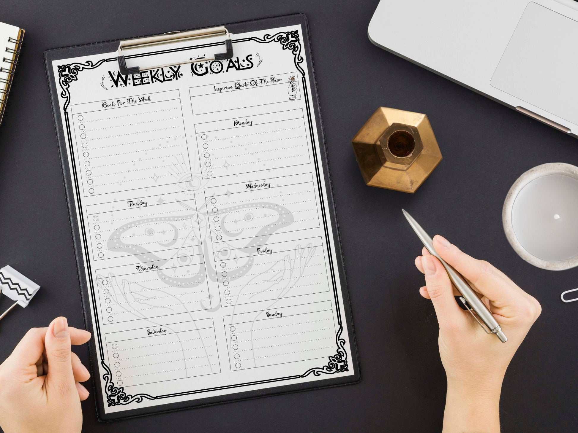 Daily Witch planner, 7 days planner printable, daily planner, witch planner, witch planner printable, productivity planner, pagan planner
