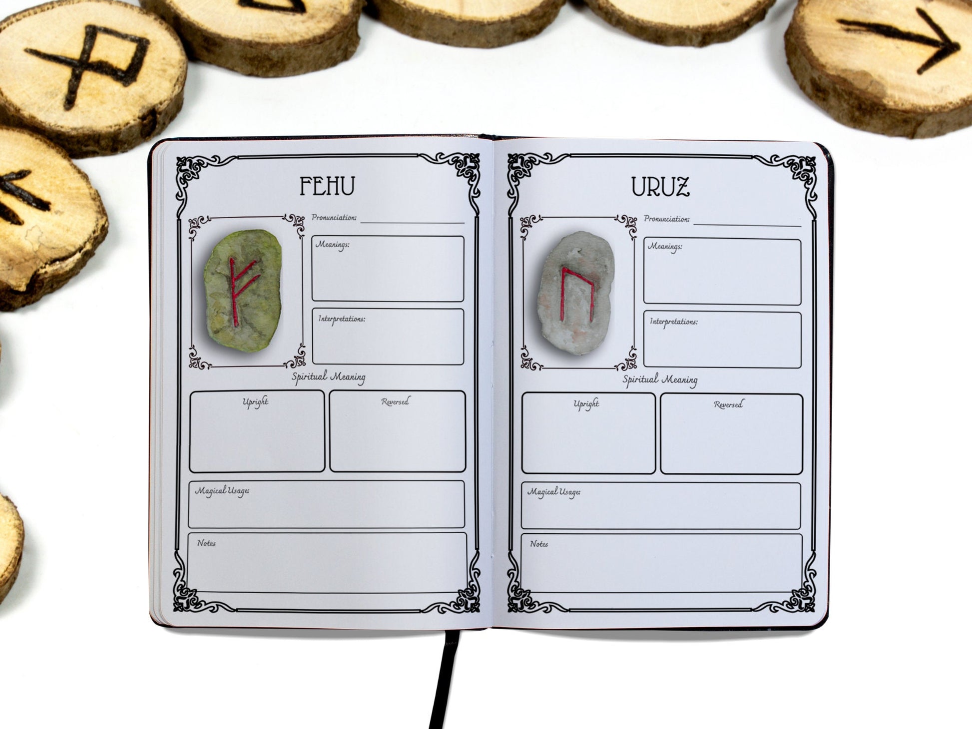 25 pages WITCH'S RUNES Journal | Runes Book of Shadows Pages | Grimoire Pages | Witchcraft Supplies