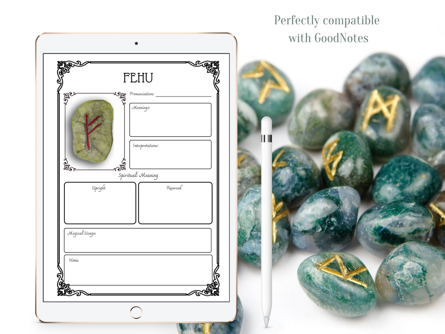 25 pages WITCH'S RUNES Journal | Runes Book of Shadows Pages | Grimoire Pages | Witchcraft Supplies