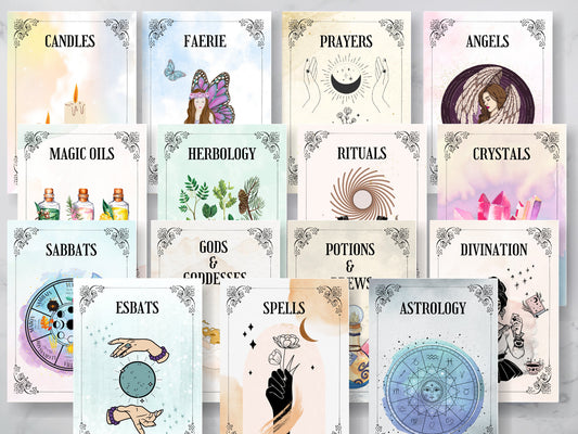 TITLE PAGES | Book of Shadows Dividers | Grimoire Dividers | Wicca Witchcraft Dividers | Printable Instant Download
