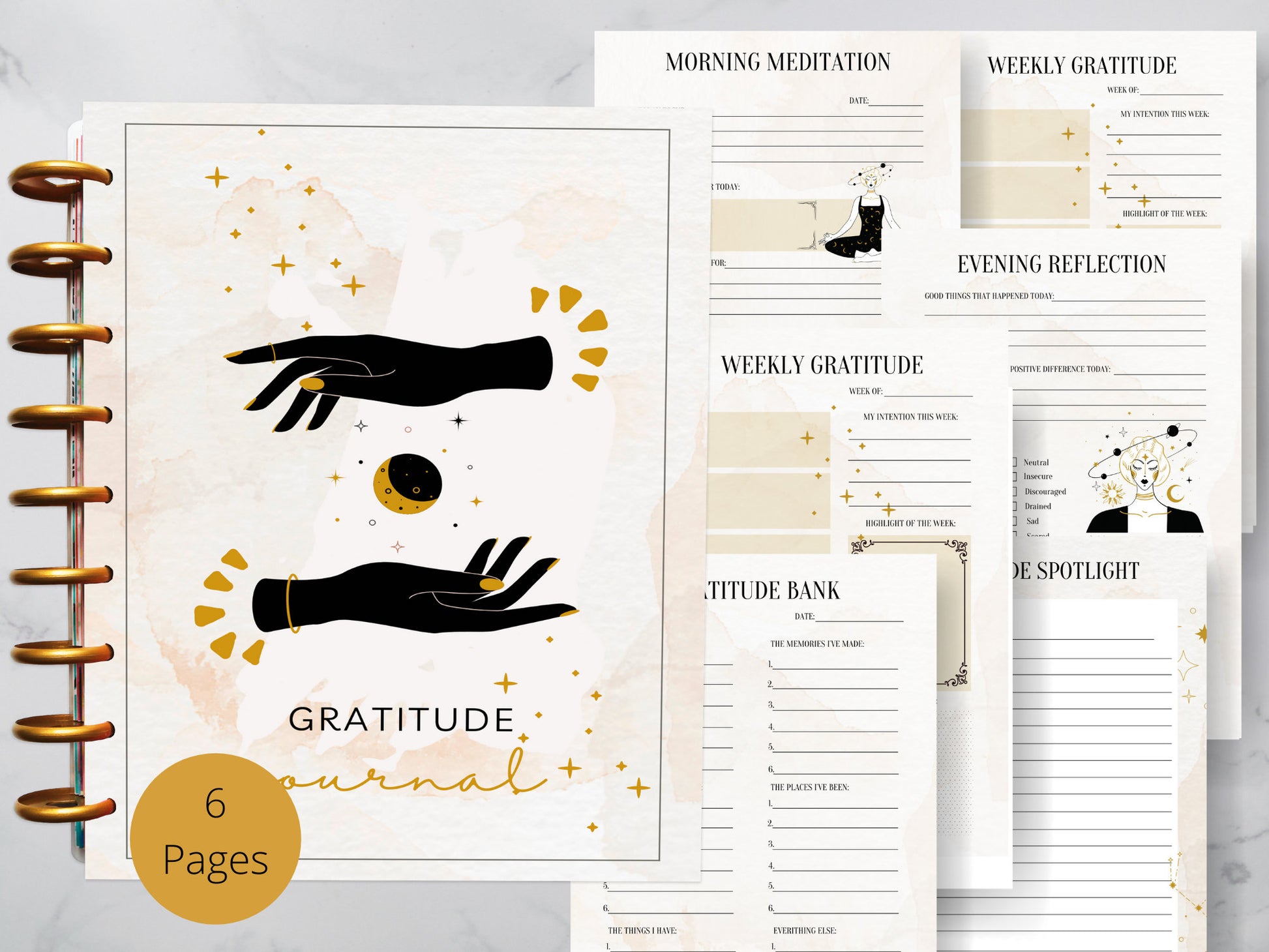 Daily Gratitude Journal | Minimalist Gratitude Journal | Digital Daily Reflection