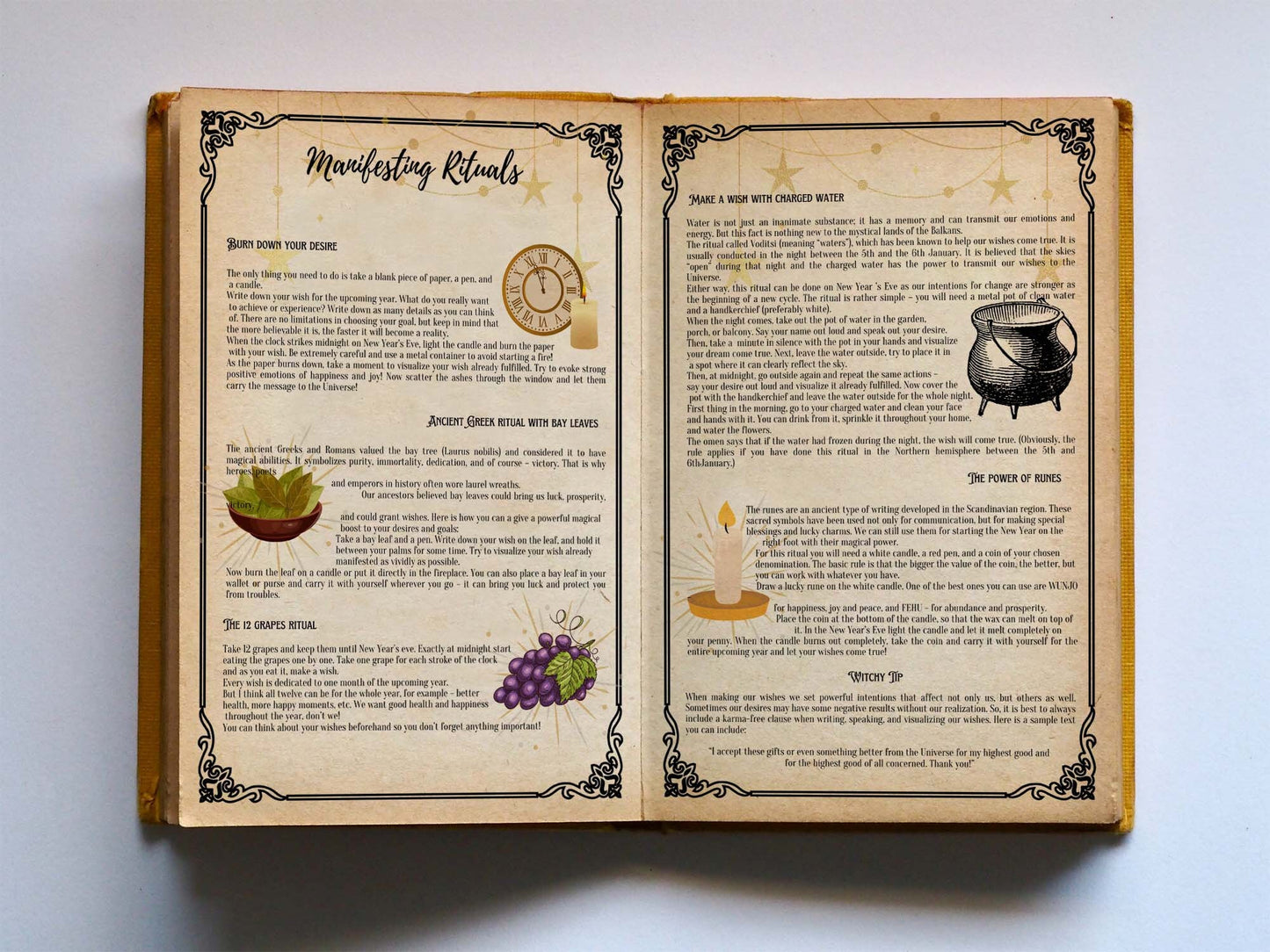 Manifesting Rituals for Creating an Awesome Year- Book of Shadows pages- Instant download- Grimoire pages