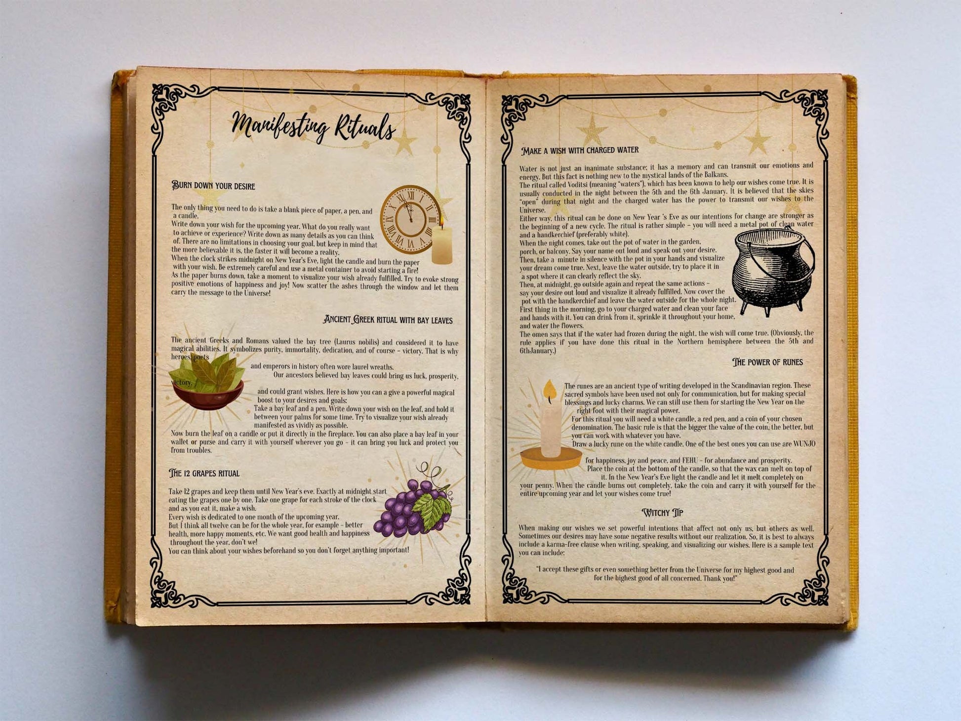 Manifesting Rituals for Creating an Awesome Year- Book of Shadows pages- Instant download- Grimoire pages