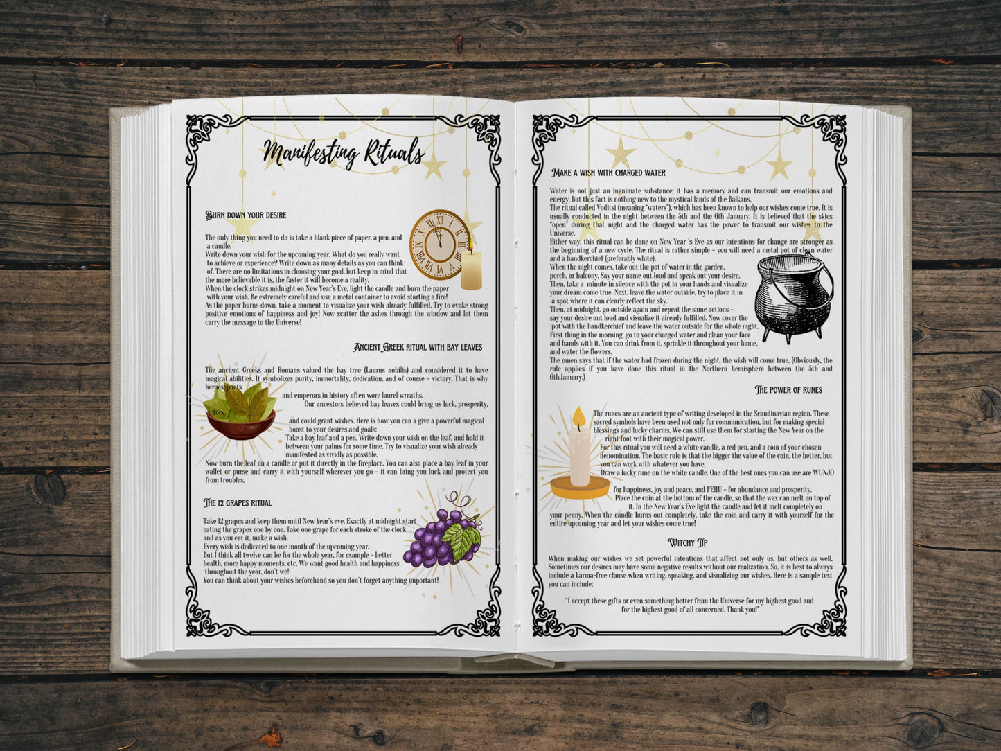 Manifesting Rituals for Creating an Awesome Year- Book of Shadows pages- Instant download- Grimoire pages