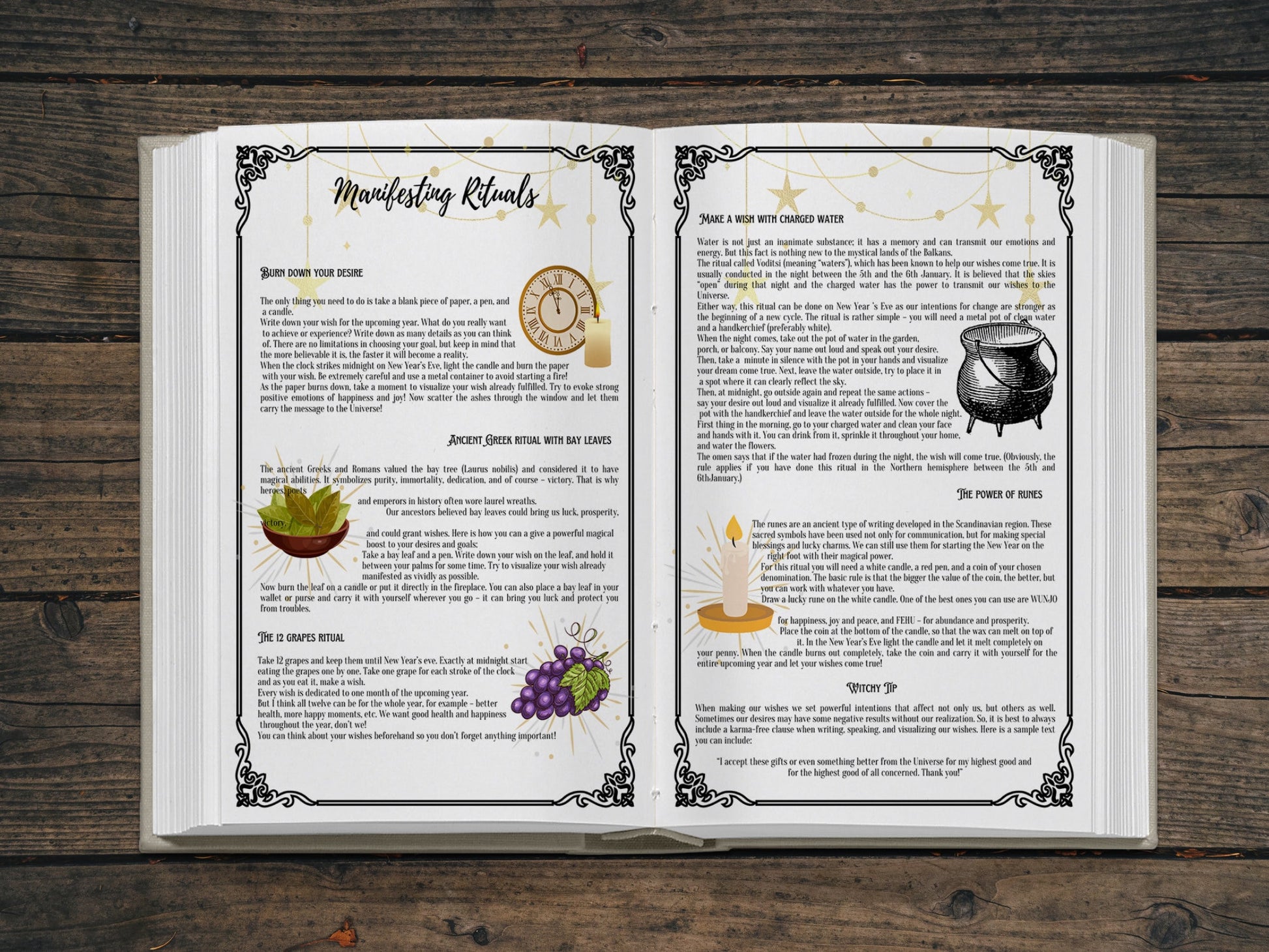 Manifesting Rituals for Creating an Awesome Year- Book of Shadows pages- Instant download- Grimoire pages