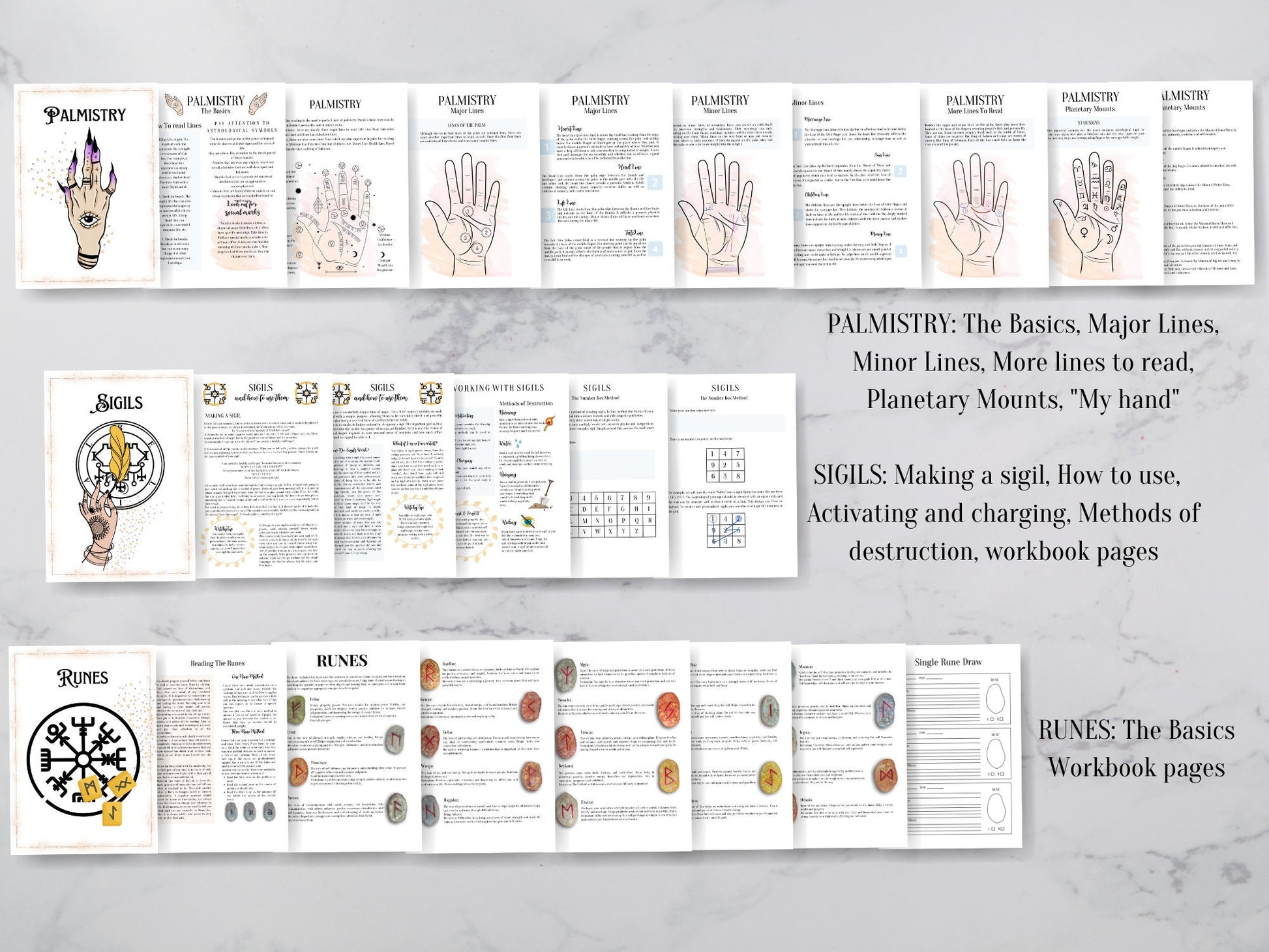 The most beautiful and complete Grimoire for Baby Modern Witches. Full Color. A4, A5, Letter Size. Instant download.
