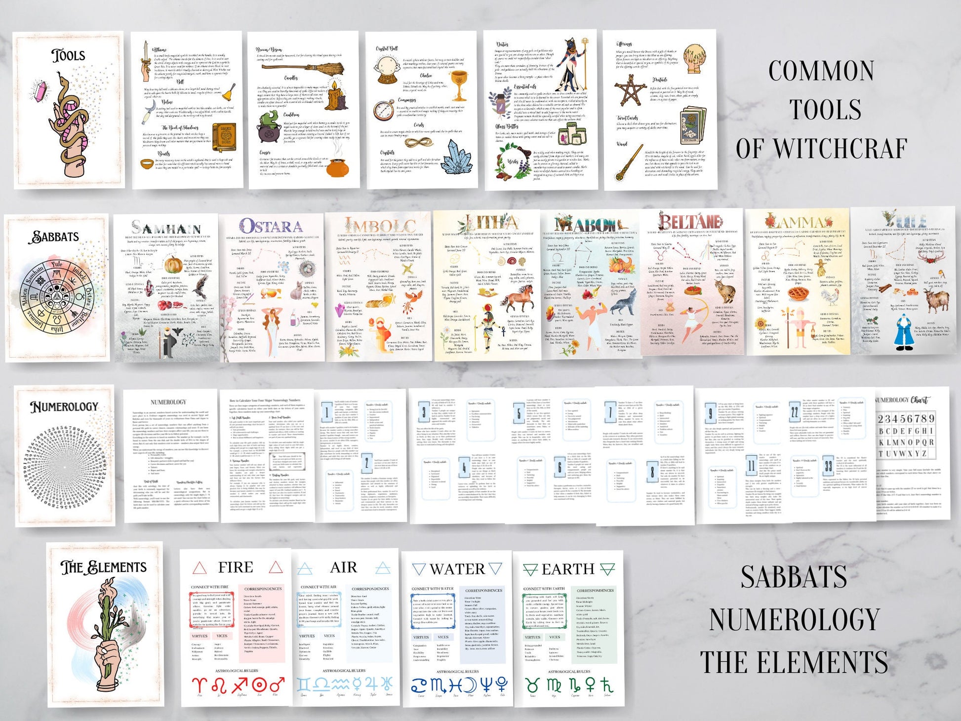 The most beautiful and complete Grimoire for Baby Modern Witches. Full Color. A4, A5, Letter Size. Instant download.