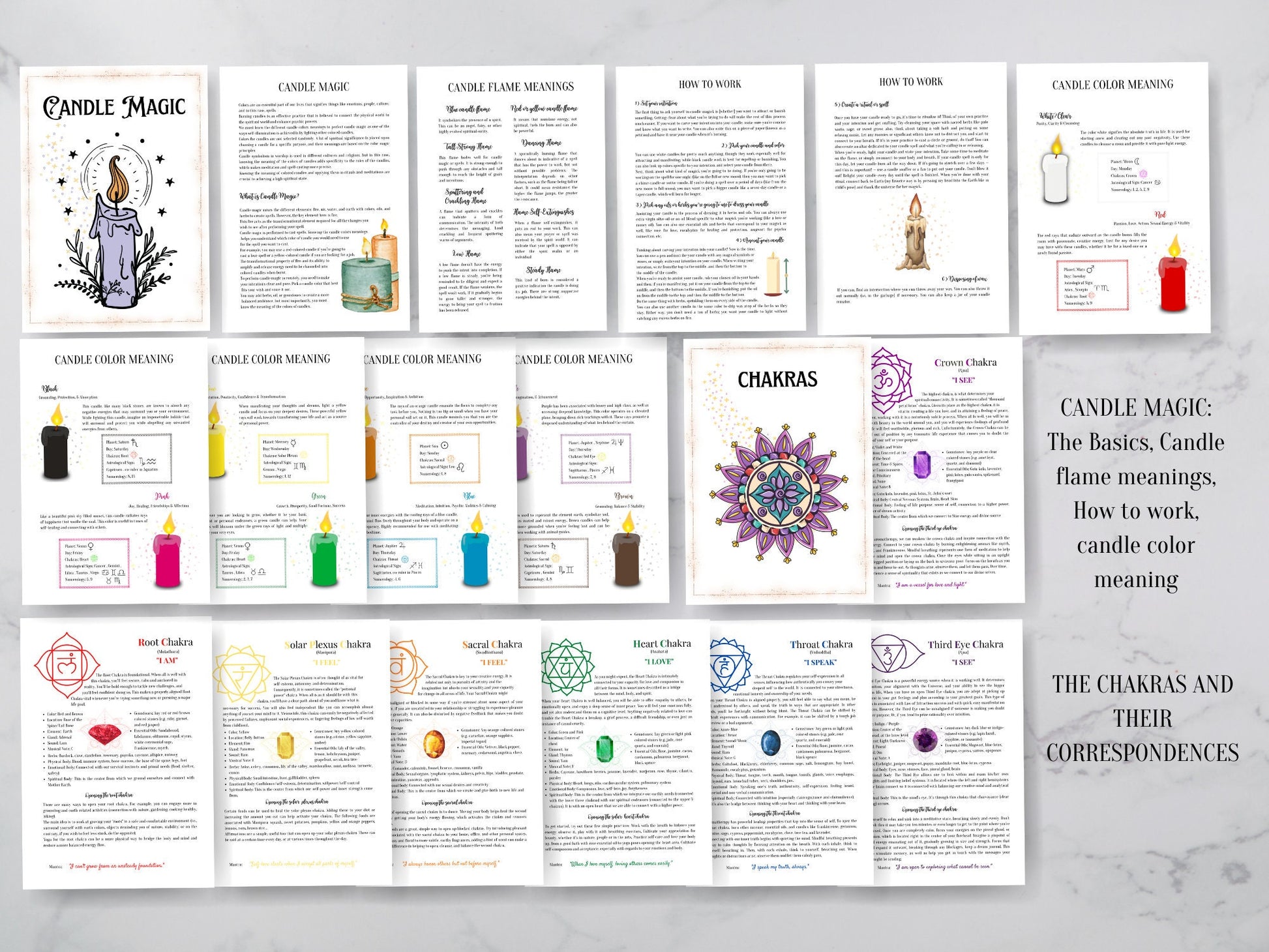 The most beautiful and complete Grimoire for Baby Modern Witches. Full Color. A4, A5, Letter Size. Instant download.