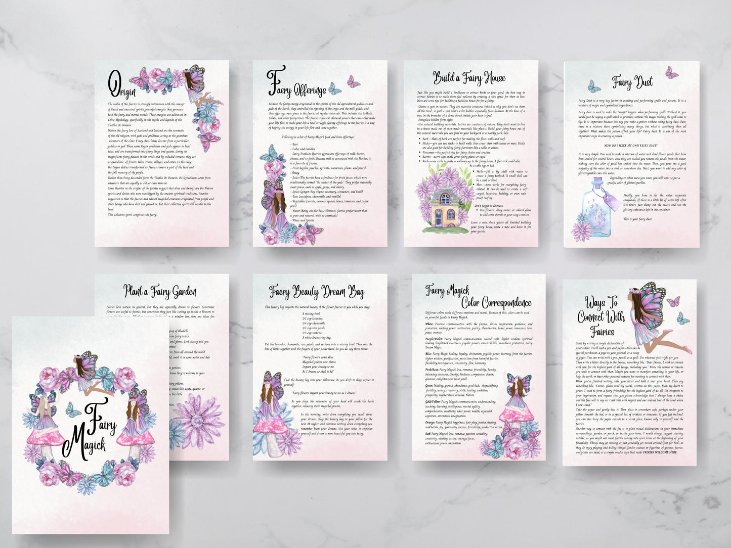 Fairy Magic, Grimoire pages, digital download