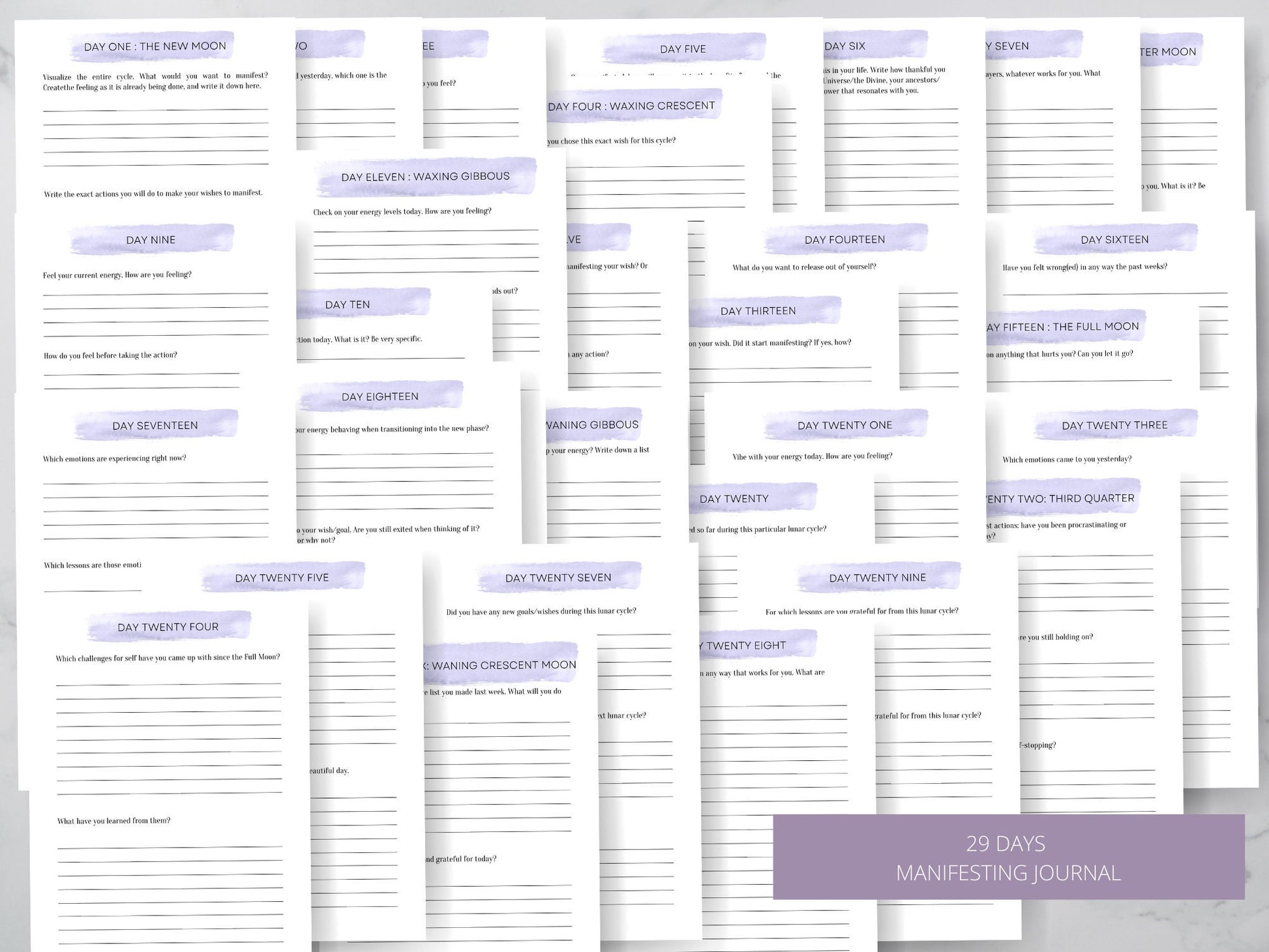 Moon Cycles & Manifestation Journal Printable | Digital Manifestation Guide | Law of Attraction Workbook | Dream Journal | Digital PDF