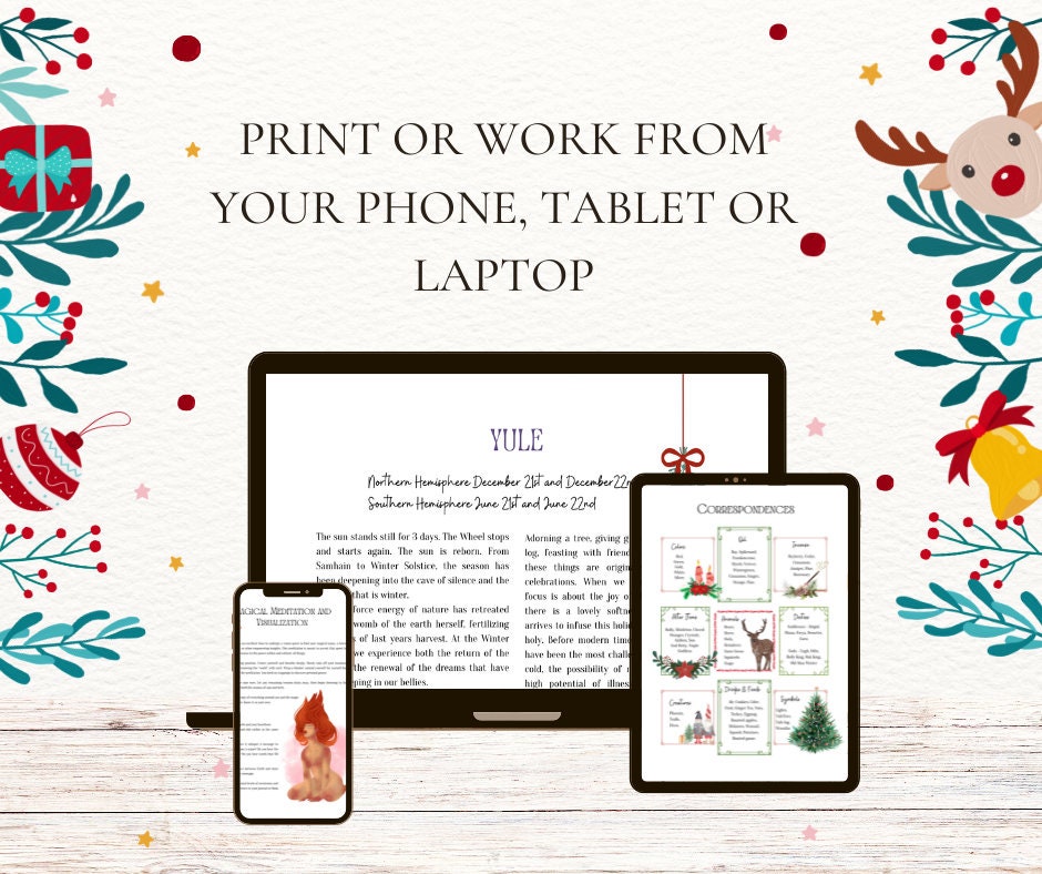 25 PAGES Yule Pagan Holidays, Witch Printables, Grimoire Printables, Wheel of the Year, Sabbat Pages