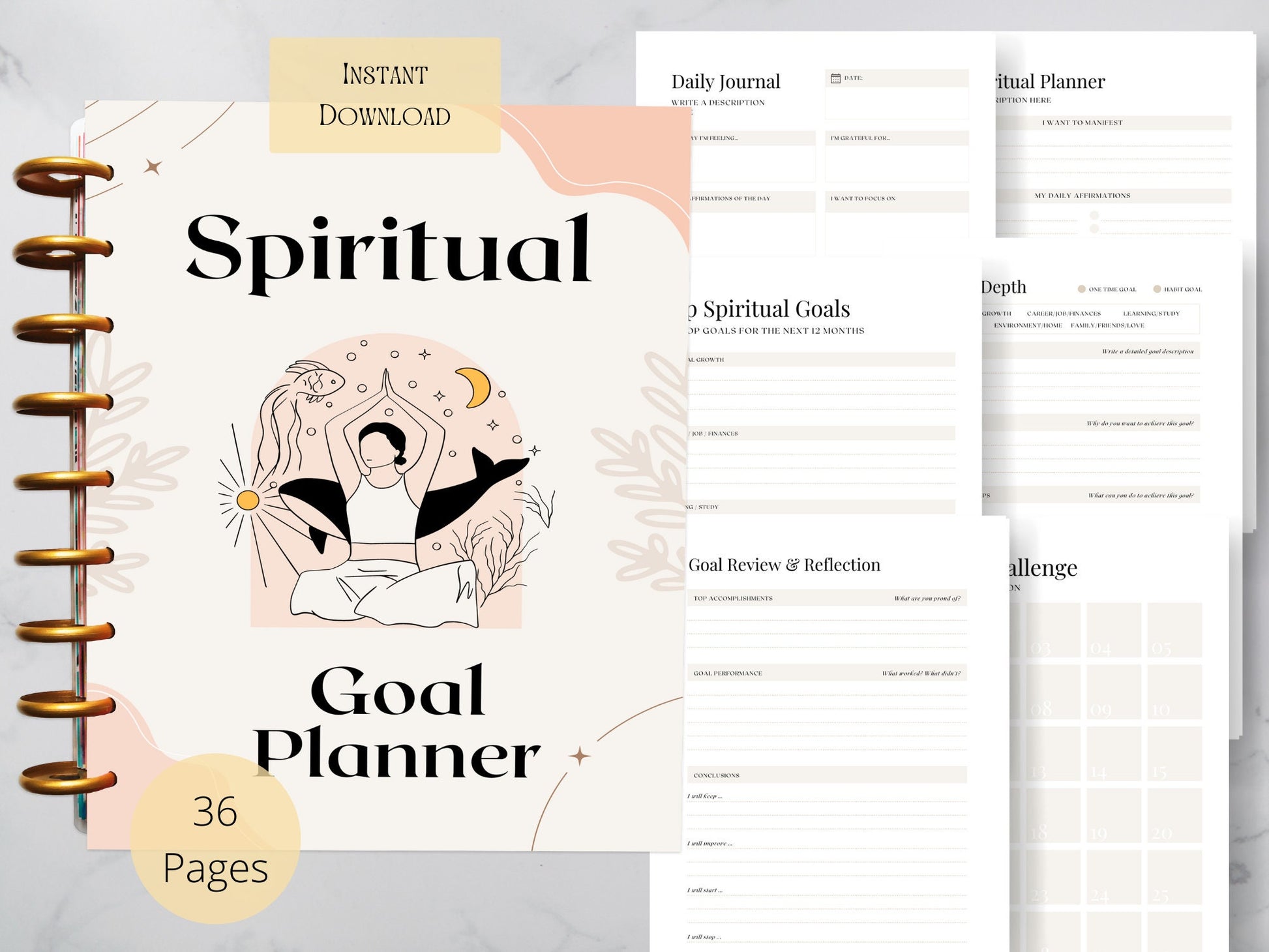 Manifestation Journal Template, Spiritual planner, Manifestation Planner