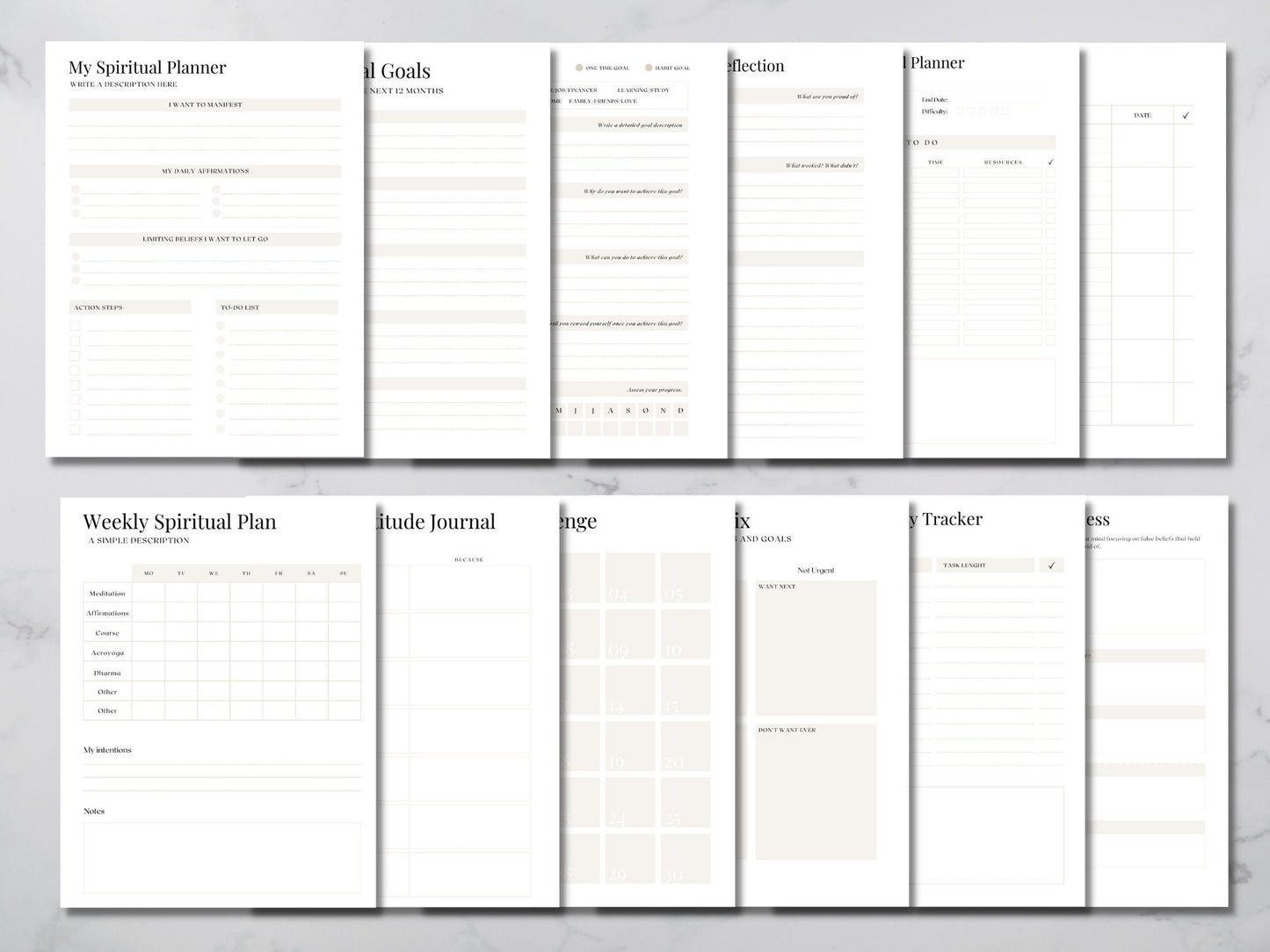 Manifestation Journal Template, Spiritual planner, Manifestation Planner