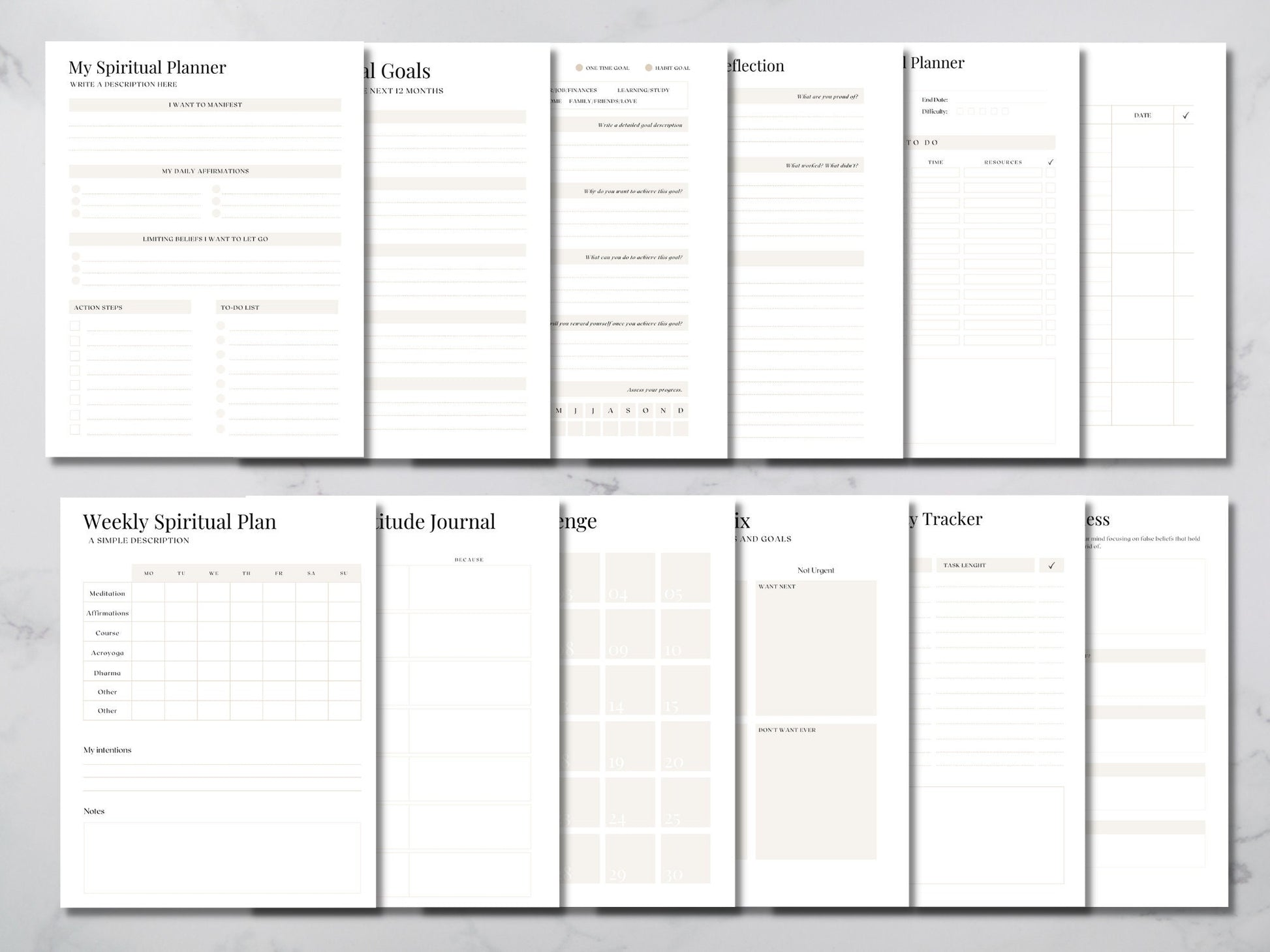 Manifestation Journal Template, Spiritual planner, Manifestation Planner