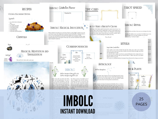 Imbolc Sabbat Grimoire Printable Book of Shadows, Candlemas, Pagan Wheel of the Year, Witchcraft BOS Pages, Wicca Ritual