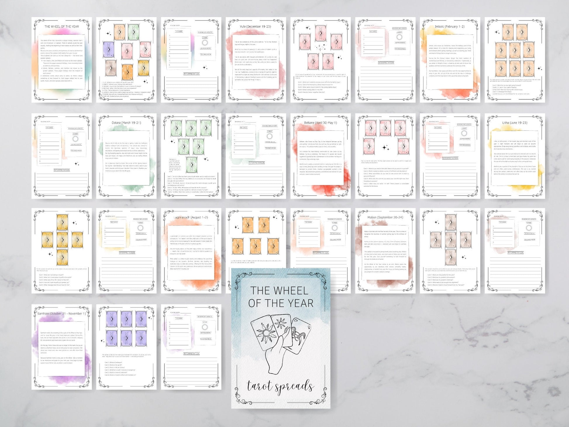 The Wheel of the Year Tarot Spread- Tarot Bundle