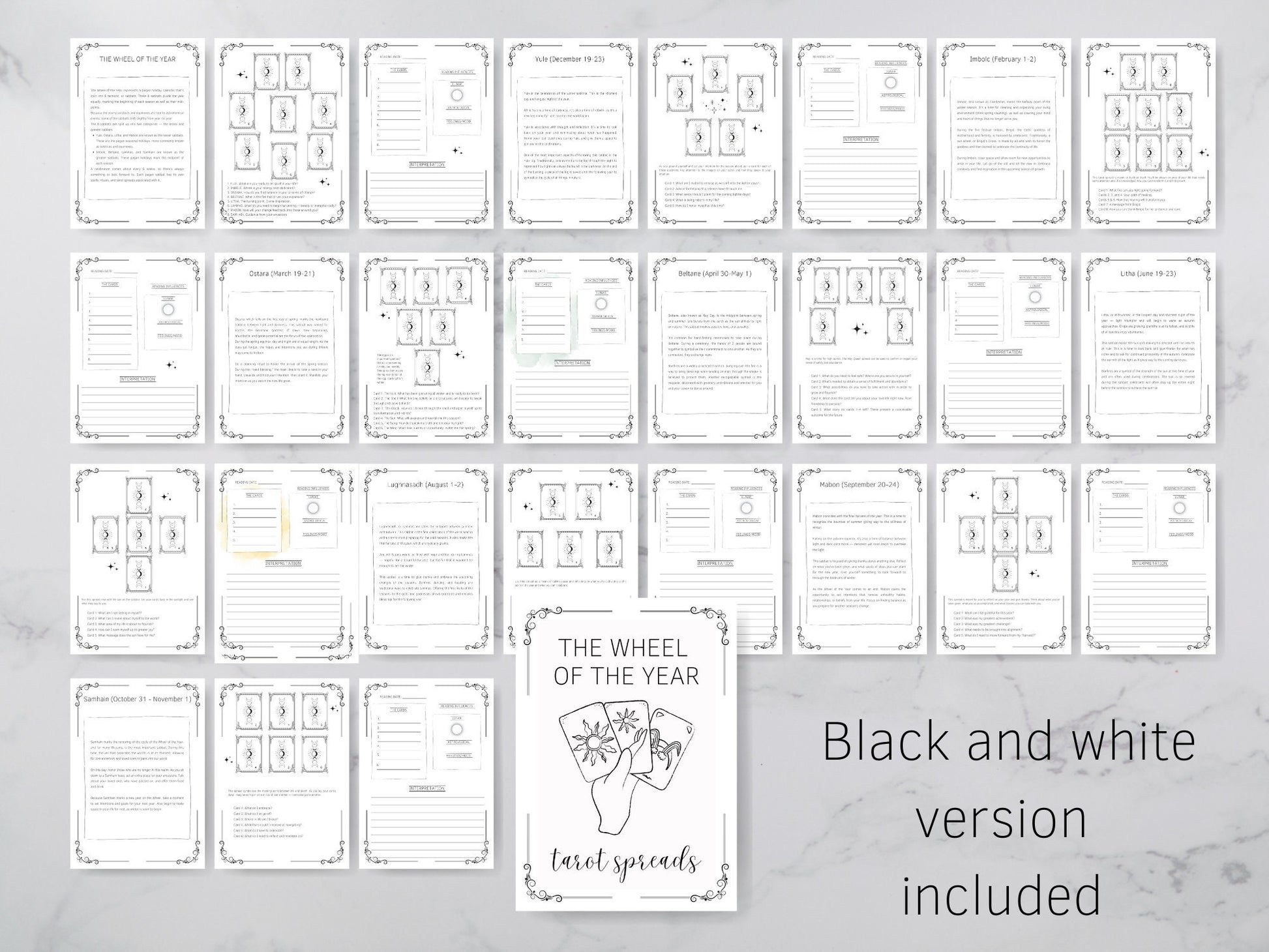 The Wheel of the Year Tarot Spread- Tarot Bundle