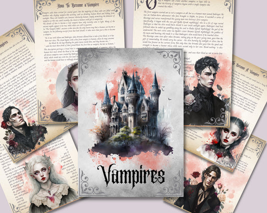 Vampires. Beautiful pages for you Book Of Shadows. Instant download