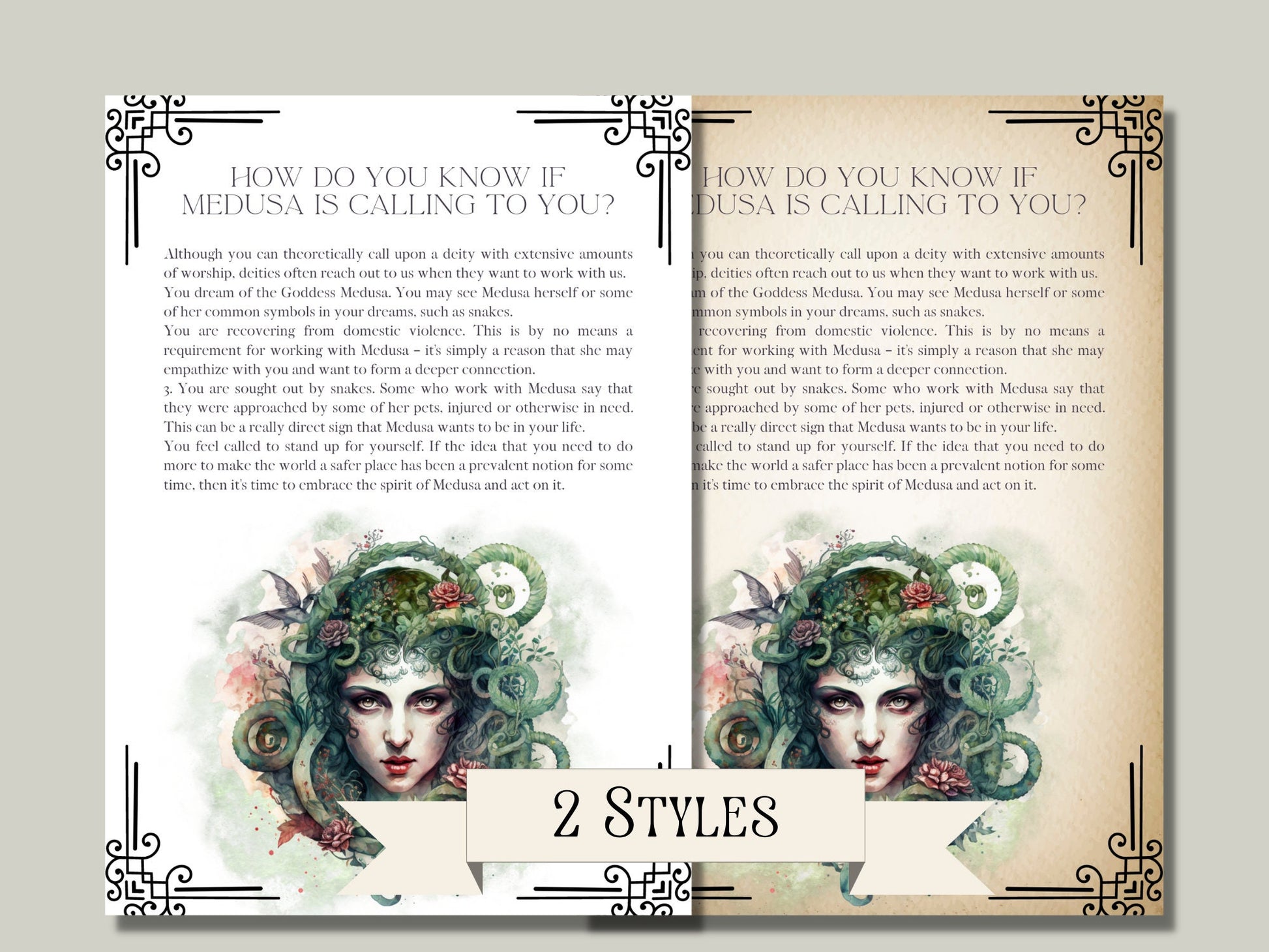 MEDUSA. Beautiful pages for you Book Of Shadows. Instant download