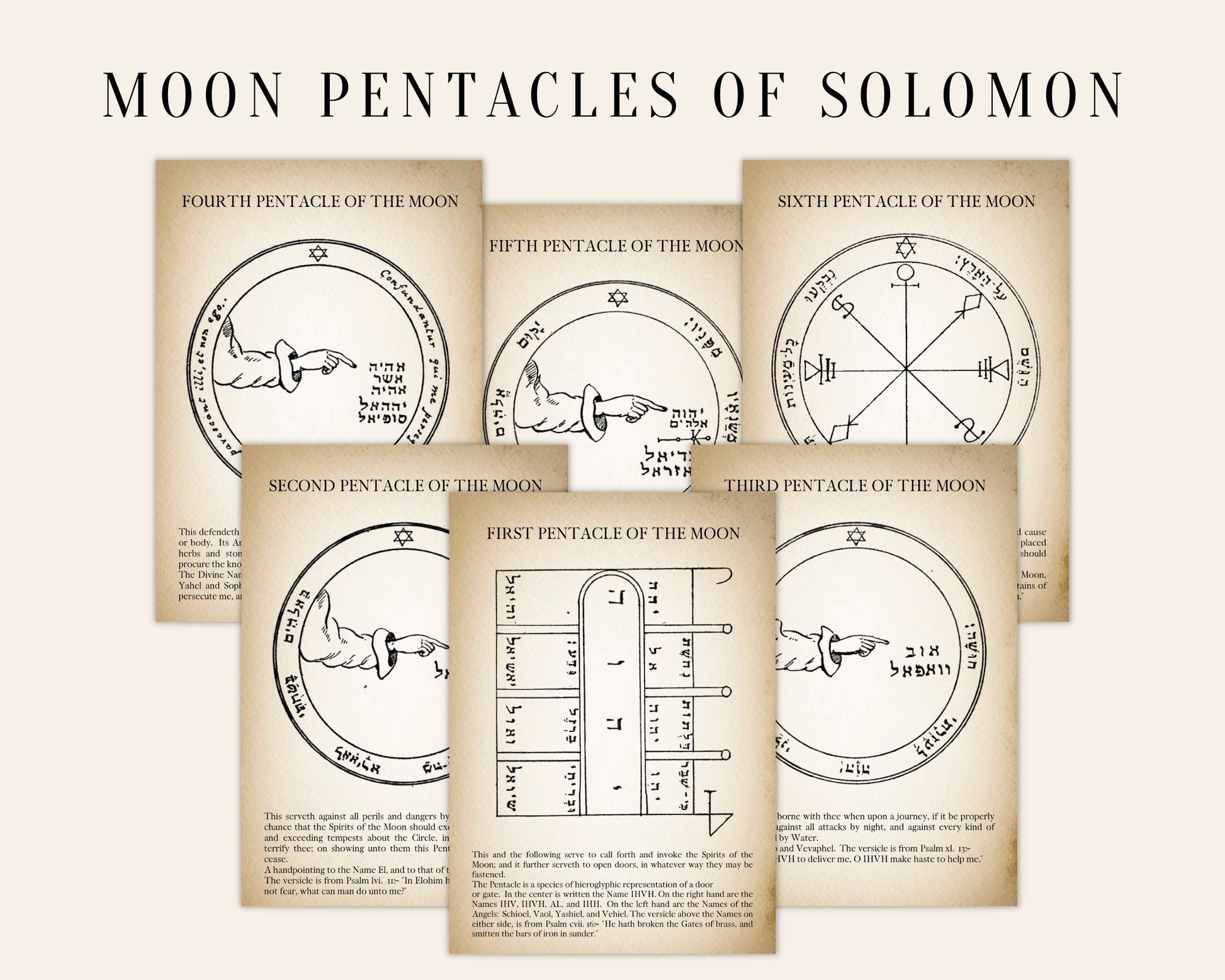 The PENTACLES of SOLOMON BUNDLE 61 Pages, Seven Pentacles of the Key of Solomon, Solomon Seals, Pentagram of Solomon