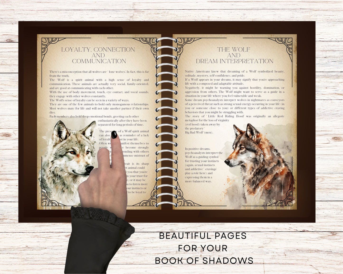 WOLVES. Beautiful pages for your Book Of Shadows. Instant download