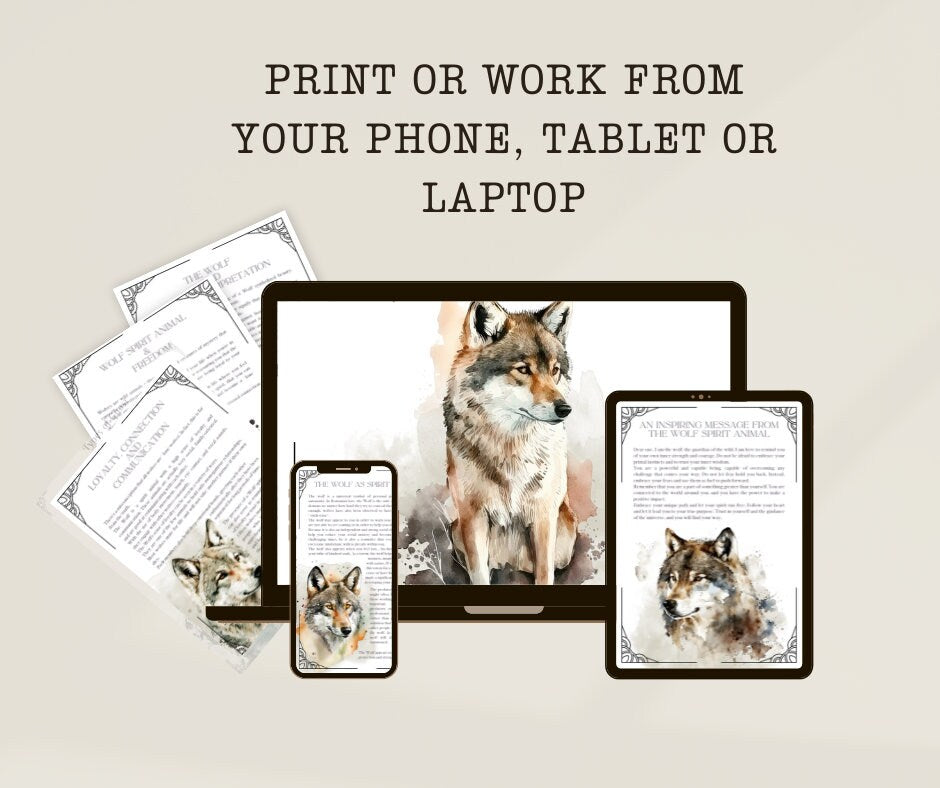 WOLVES. Beautiful pages for your Book Of Shadows. Instant download
