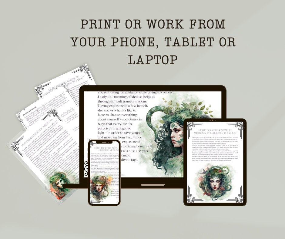 MEDUSA. Beautiful pages for you Book Of Shadows. Instant download