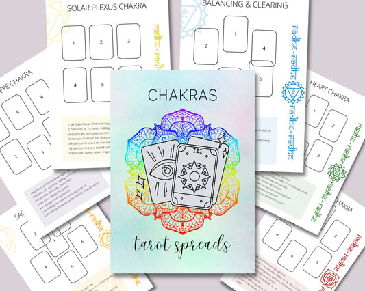 7 Chakras Tarot Journal Printable, Tarot Spreads, Chakra Tarot, Tarot Journal