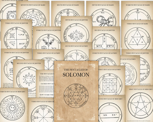 The PENTACLES of SOLOMON BUNDLE 61 Pages, Seven Pentacles of the Key of Solomon, Solomon Seals, Pentagram of Solomon