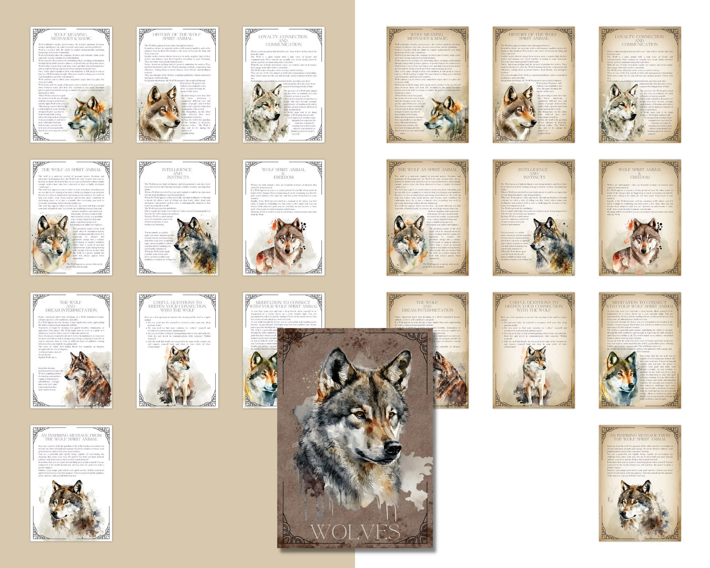 WOLVES. Beautiful pages for your Book Of Shadows. Instant download