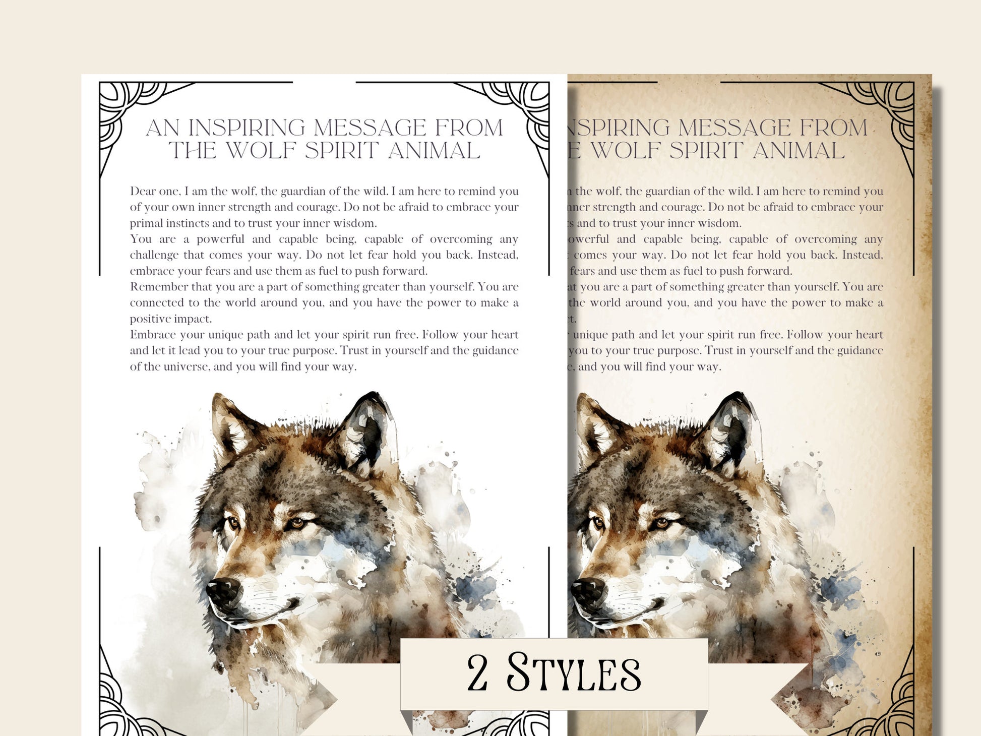 WOLVES. Beautiful pages for your Book Of Shadows. Instant download