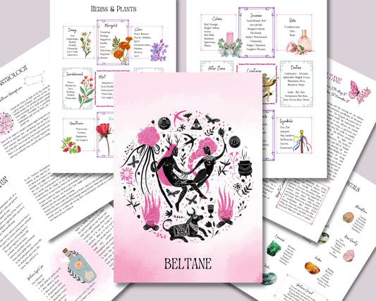 Beltane Sabbat Grimoire Printable Book of Shadows, Pagan Wheel of the Year, Witchcraft BOS Pages, Wicca Ritual