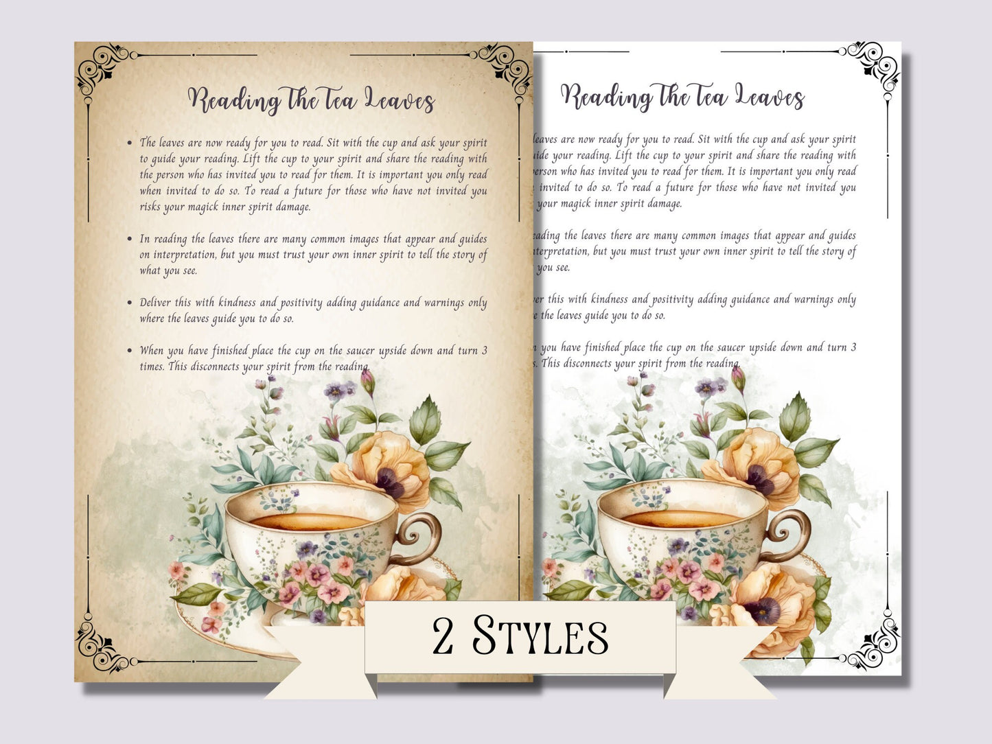 Tea Magick. Beautiful pages for you Book Of Shadows. Instant download