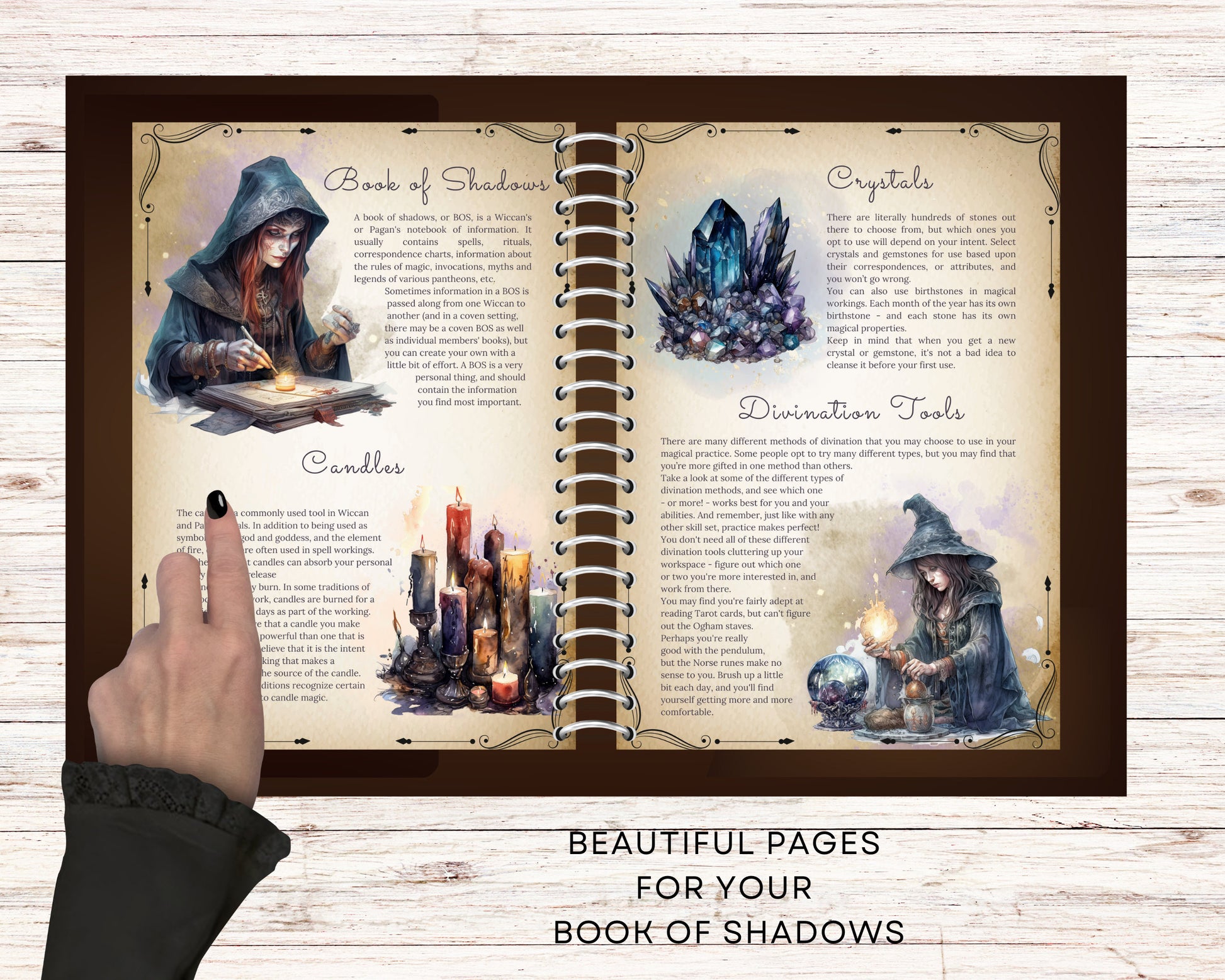 Witchcraft Tools. Beautiful pages for your Book Of Shadows. Instant download