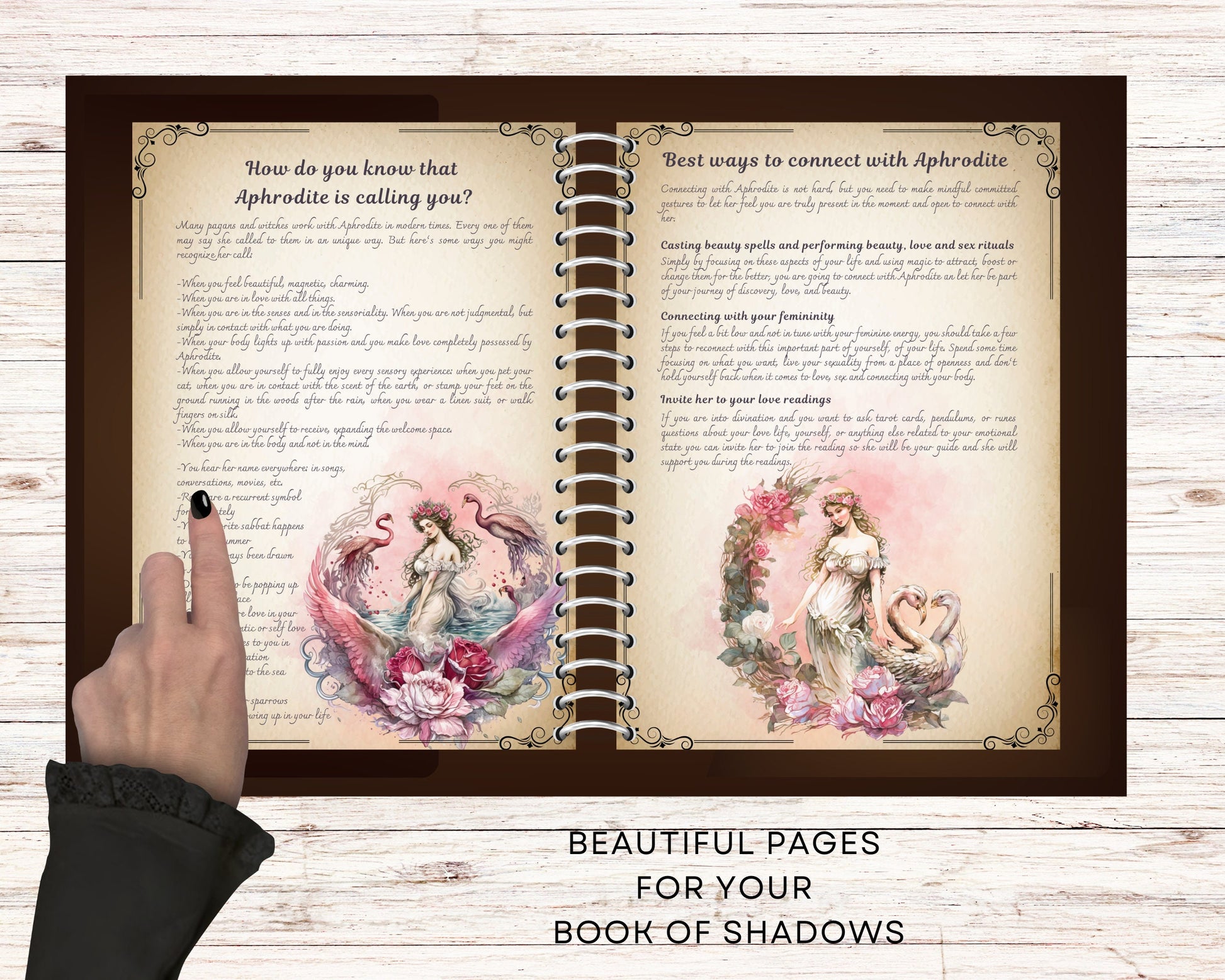 Aphrodite. Beautiful pages for your Book Of Shadows. Instant download