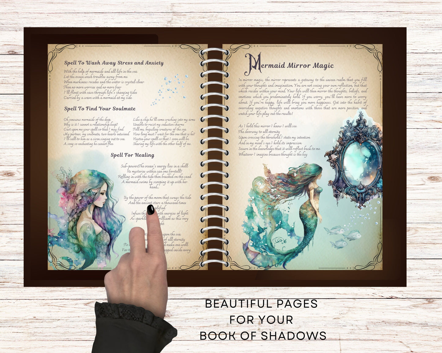 Mermaid Magic. Beautiful pages for you Book Of Shadows. Instant download.