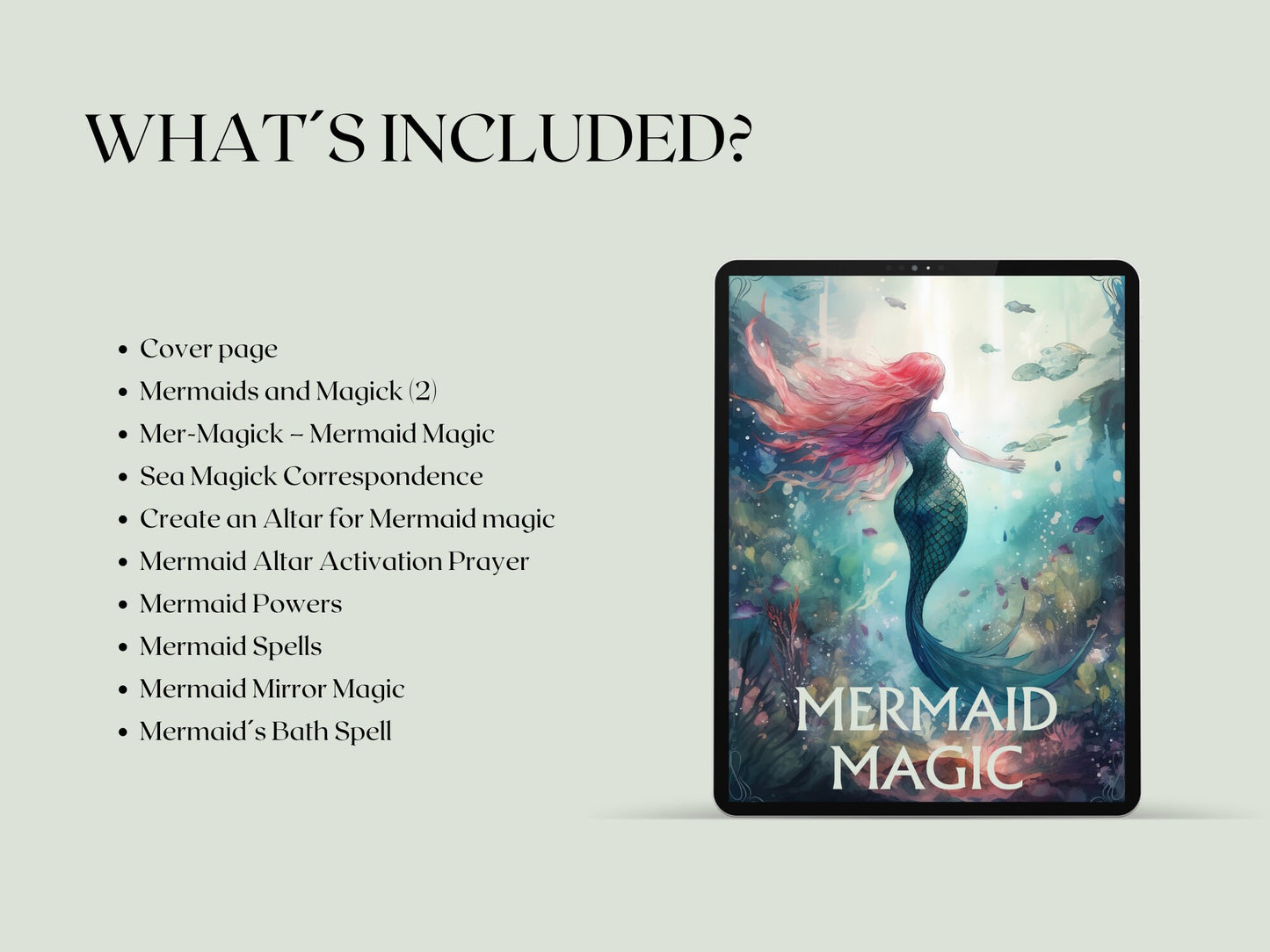 Mermaid Magic. Beautiful pages for you Book Of Shadows. Instant download.