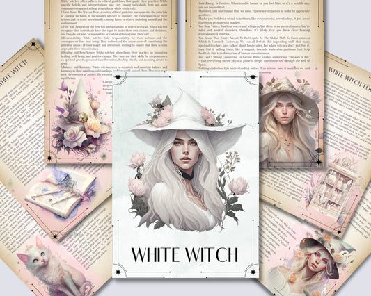 White Witch. Beautiful pages for your Book Of Shadows. Instant download.