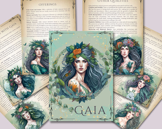 Gaia, Mother of Earth. Beautiful pages for your Book Of Shadows. Instant download.