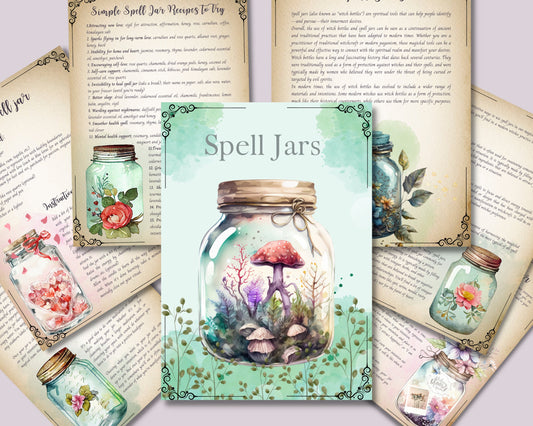SPELL JARS. Beautiful pages for your Book Of Shadows. Instant download.