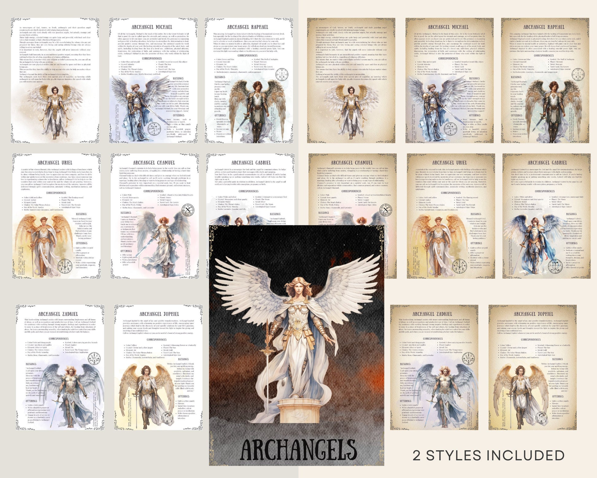 7 ARCHANGELS. Beautiful pages for your Book Of Shadows. Instant Download