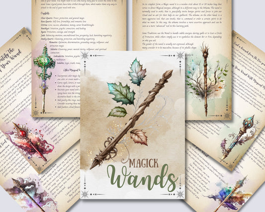 Magick Wands. Beautiful pages for your Book Of Shadows. Instant Download.