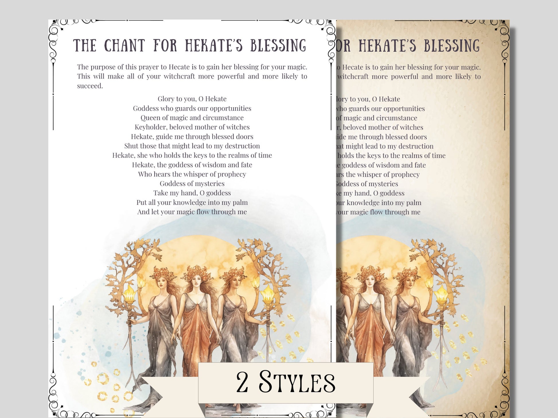 Hecate. Beautiful pages for your Book Of Shadows. Instant Download.