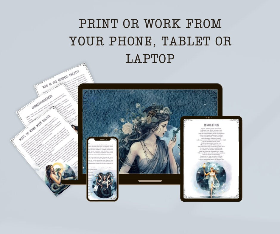 Hecate. Beautiful pages for your Book Of Shadows. Instant Download.